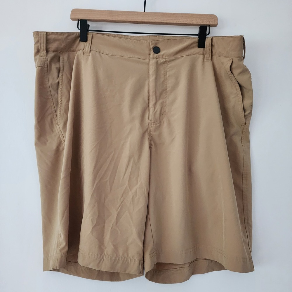Columbia Regular‎ Fit chino shorts khaki tan golf outdoor mens size 40/50